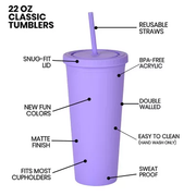 22oz Acrylic Insulated Tumbler with Lid
